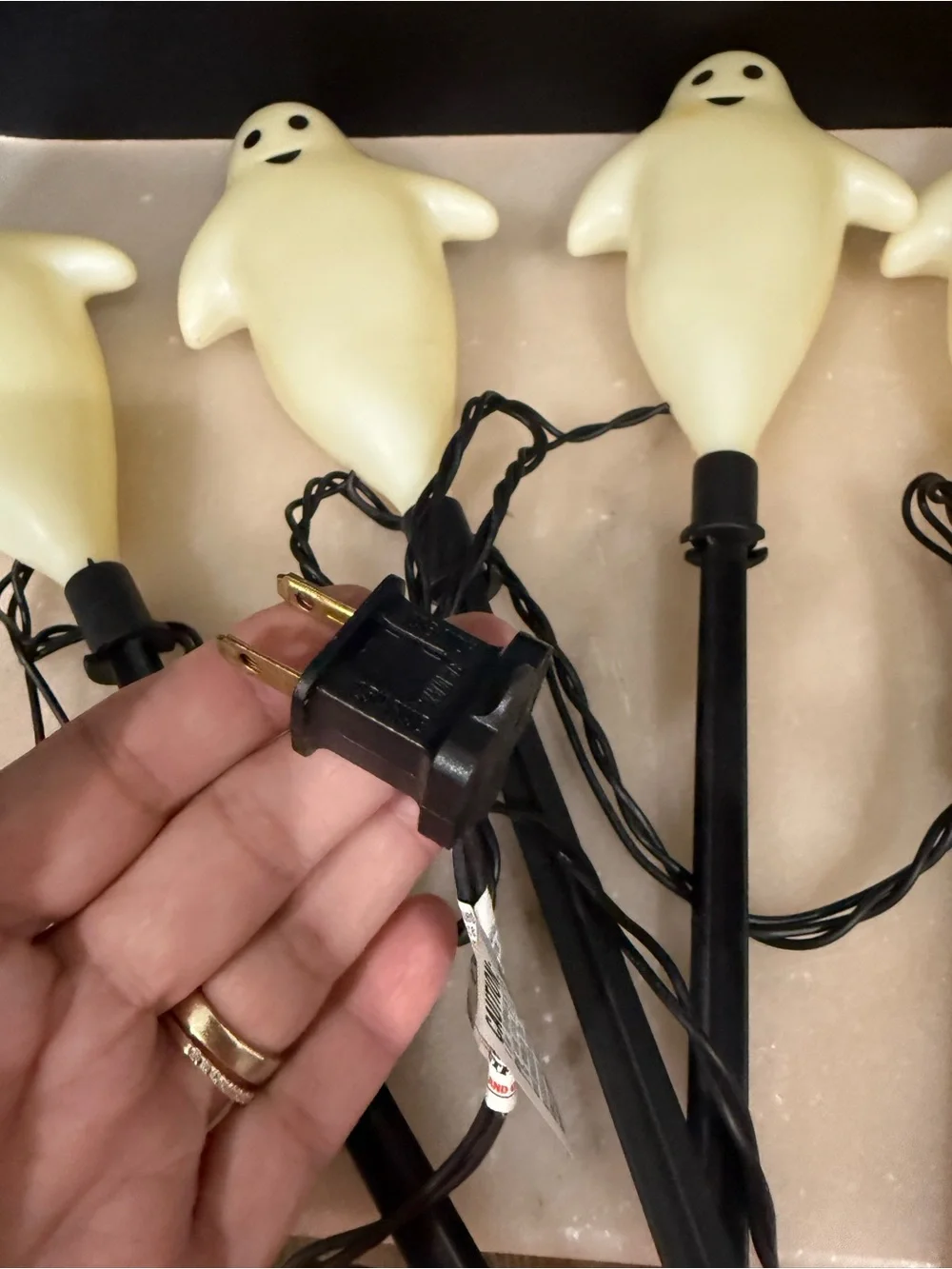Vintage Ghost Stakes 1 Set Of 5 Halloween Light Up